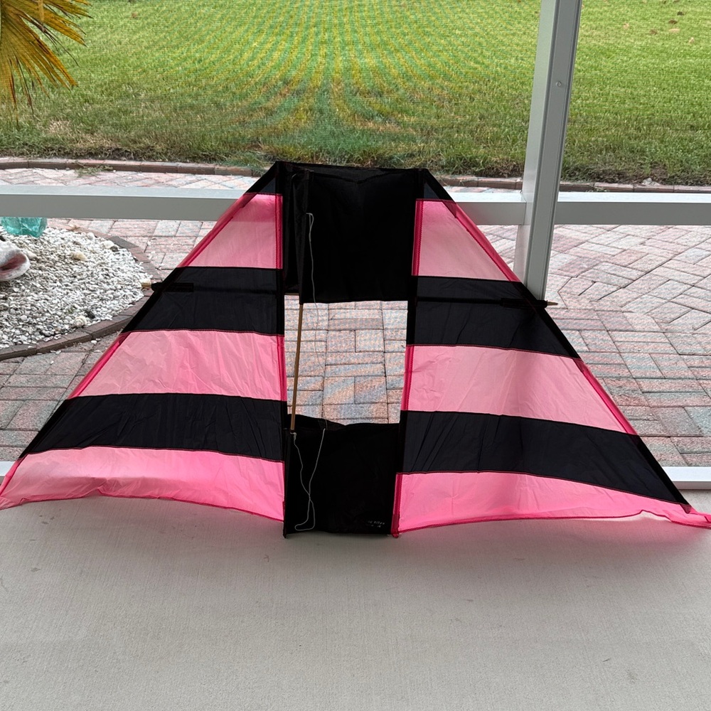 Classic pink and black delta conyne kite